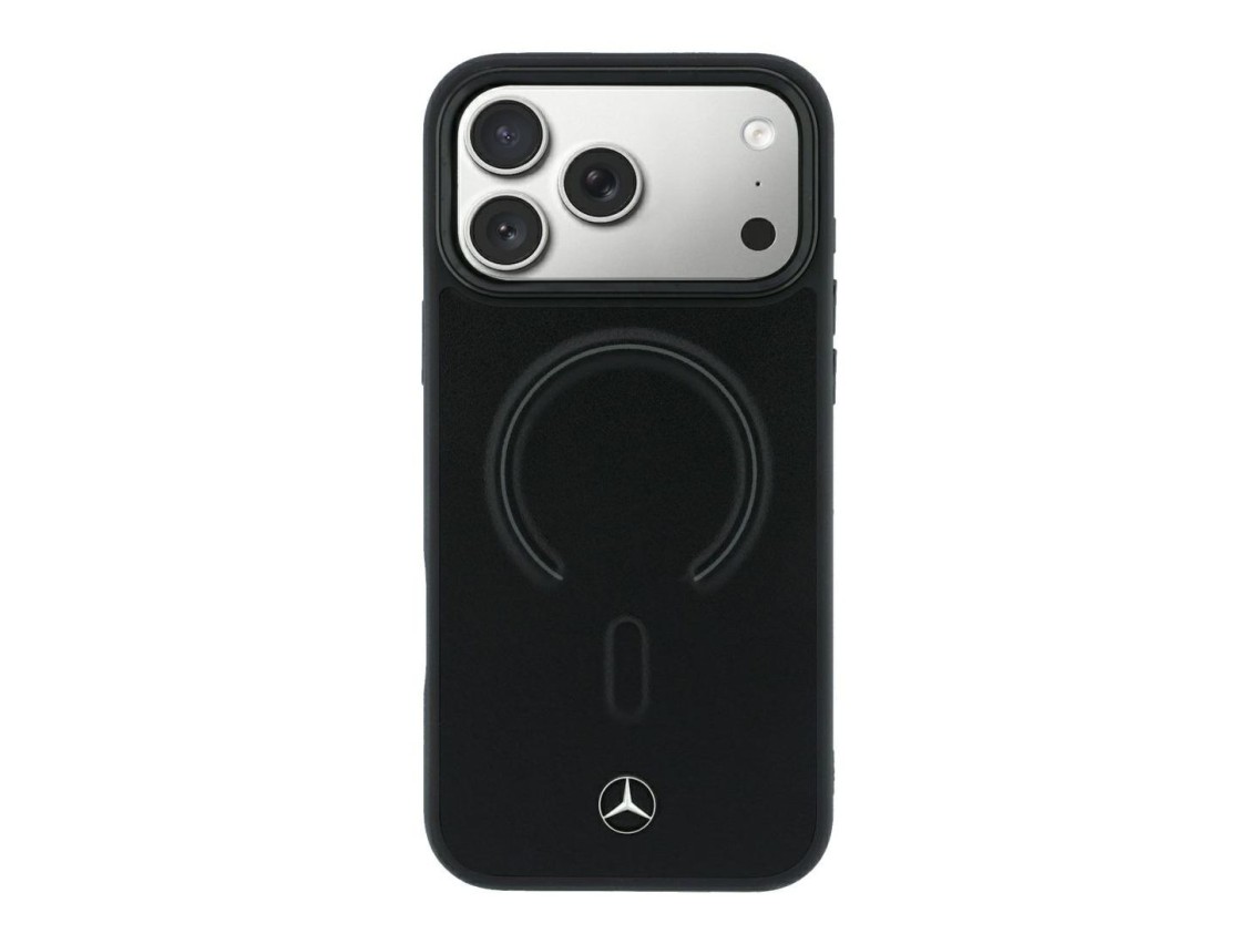 Mercedes Leather 3D MagSafe Case for iPhone 18 Pro Max / 17 Pro Max - Black
