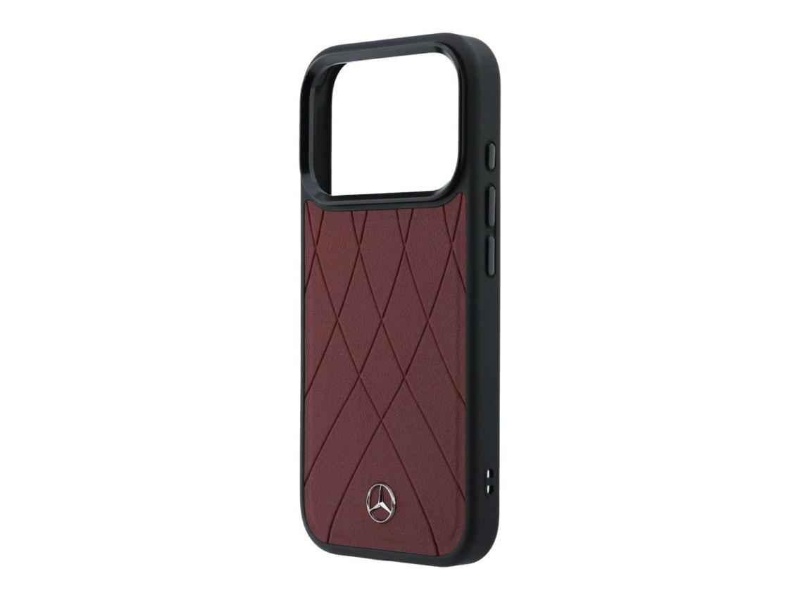Mercedes Leather with Crossed Lines MagSafe case for iPhone 17 Pro Max - red