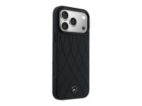 Mercedes Leather with Crossed Lines MagSafe case for iPhone 17 Pro - black