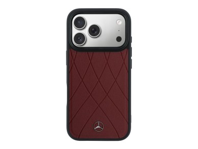 Mercedes Leather with Crossed Lines MagSafe case for iPhone 17 Pro Max - red Mercedes Leather with Crossed Lines MagSafe case for iPhone 17 Pro Max - red
