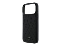 Mercedes Leather with Crossed Lines MagSafe case for iPhone 17 Pro - black