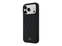 Mercedes Leather with Crossed Lines MagSafe case for iPhone 17 Pro - black