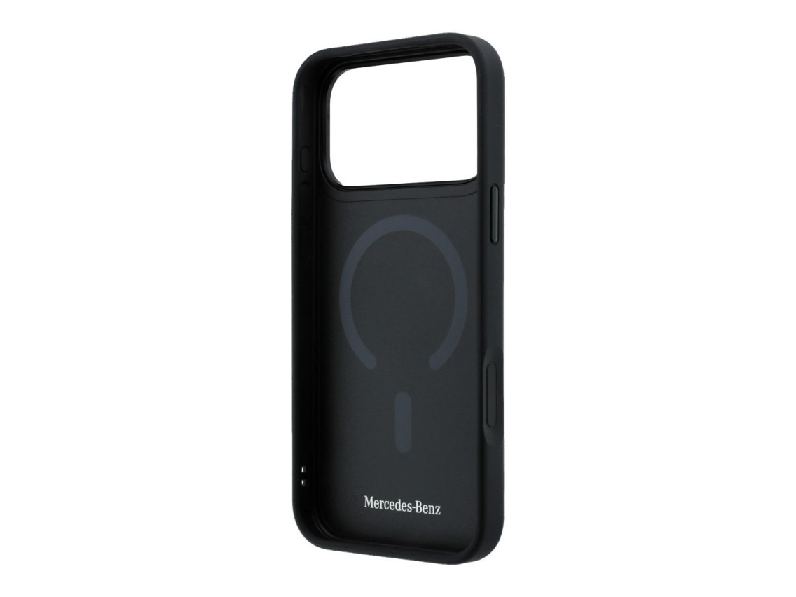 Mercedes Leather with Crossed Lines MagSafe case for iPhone 17 Pro - black