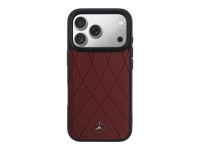 Mercedes Leather with Crossed Lines MagSafe case for iPhone 17 Pro Max - red