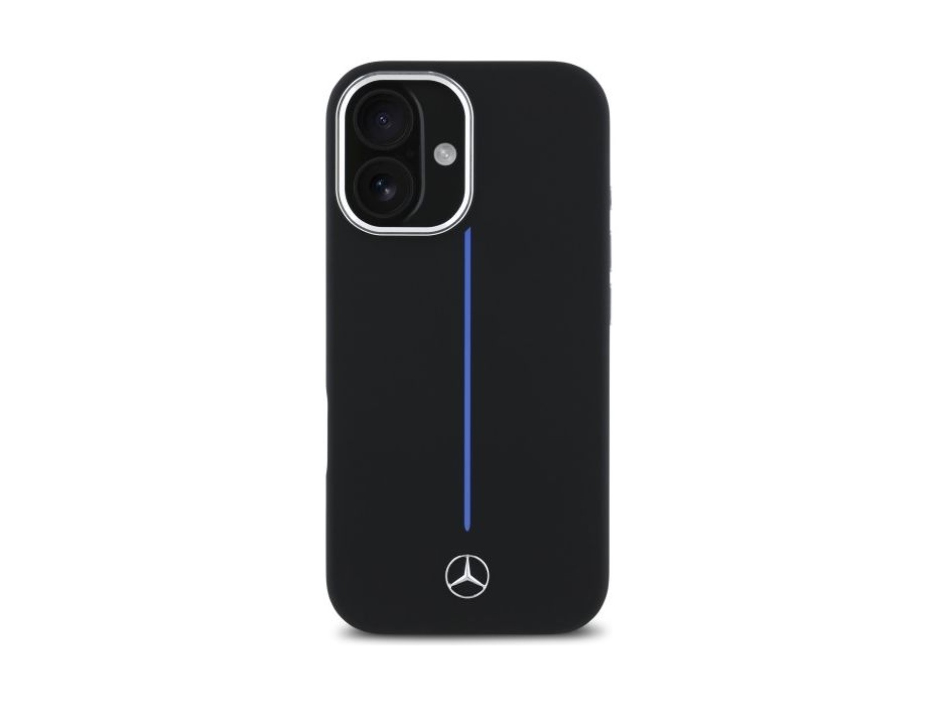 Capa MagSafe Mercedes Silicone Blue Stripe para iPhone 16 - Preta