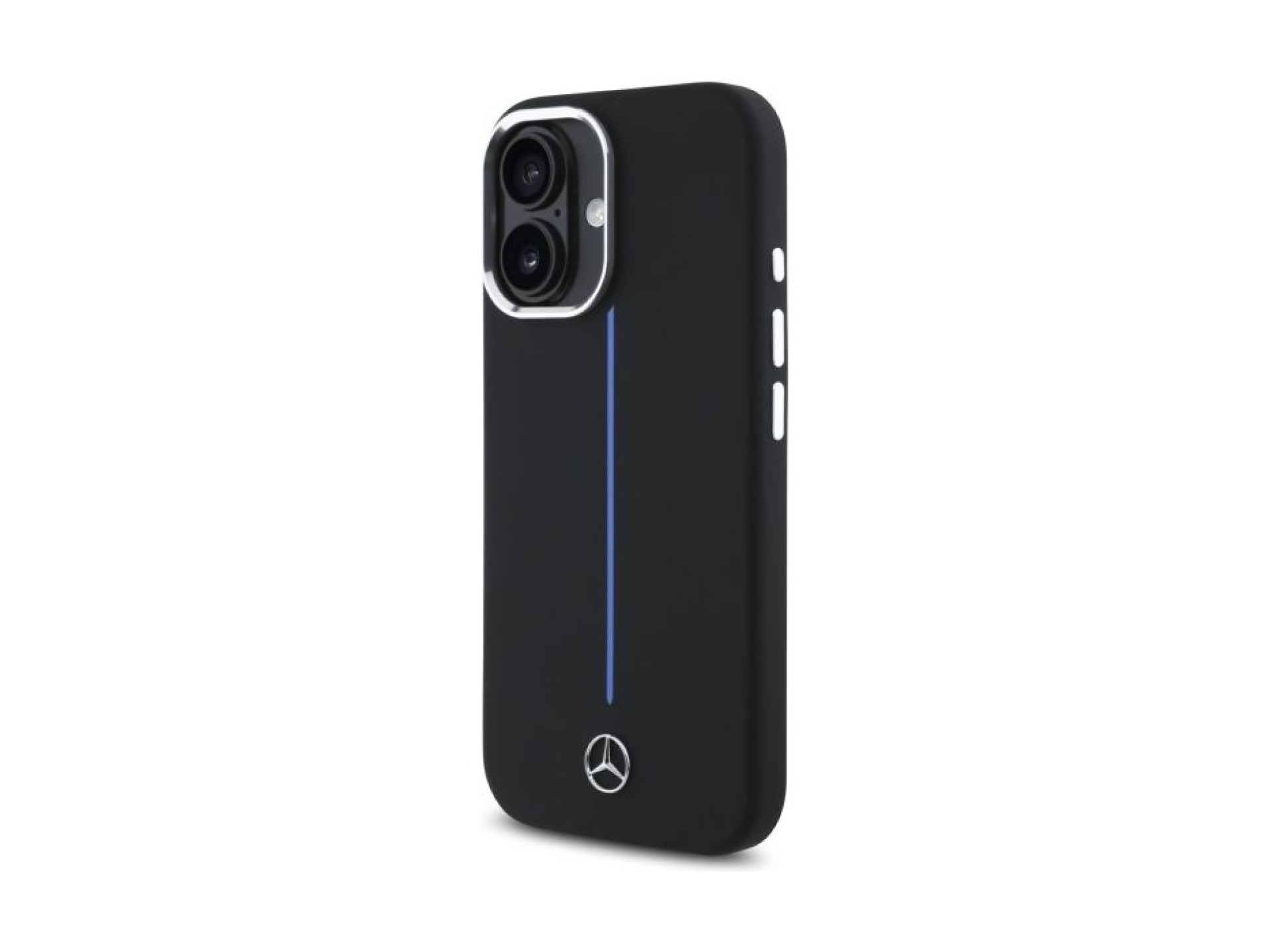 Capa MagSafe Mercedes Silicone Blue Stripe para iPhone 16 - Preta