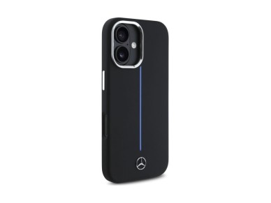 Capa MagSafe Mercedes Silicone Blue Stripe para iPhone 16 - Preta