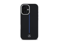 Capa MagSafe Mercedes Silicone Blue Stripe para iPhone 16 - Preta Capa MagSafe Mercedes Silicone Blue Stripe para iPhone 16 - Preta