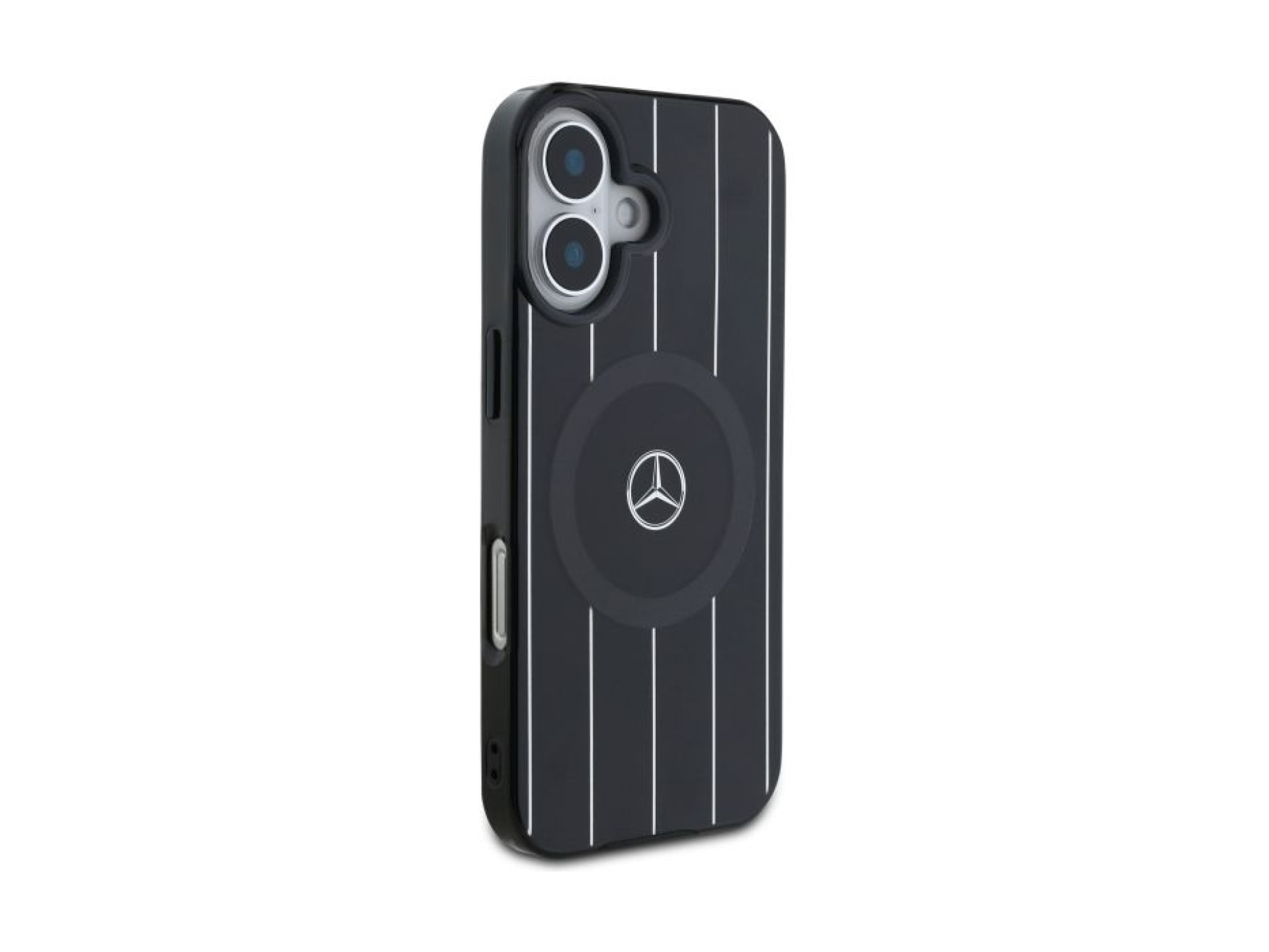 Capa MagSafe Mercedes MB Double Layer com Linhas Cruzadas para iPhone 16 - preta