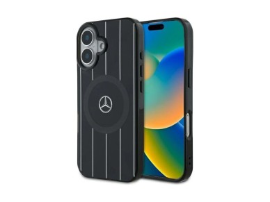 Mercedes MB Double Layer Crossed Lines MagSafe case for iPhone 16 - black Mercedes MB Double Layer Crossed Lines MagSafe case for iPhone 16 - black