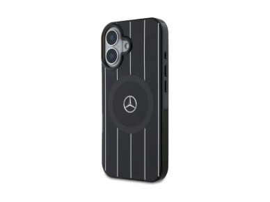 Mercedes MB Double Layer Crossed Lines MagSafe case for iPhone 16 - black Mercedes MB Double Layer Crossed Lines MagSafe case for iPhone 16 - black