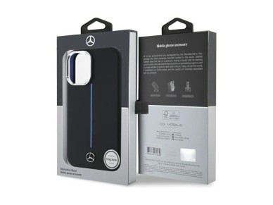 Capa MagSafe Mercedes Silicone Blue Stripe para iPhone 16 - Preta