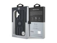 Capa MagSafe Mercedes MB Double Layer com Linhas Cruzadas para iPhone 16 - preta Capa MagSafe Mercedes MB Double Layer com Linhas Cruzadas para iPhone 16 - preta