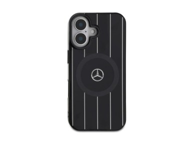 Mercedes MB Double Layer Crossed Lines MagSafe case for iPhone 16 - black Mercedes MB Double Layer Crossed Lines MagSafe case for iPhone 16 - black