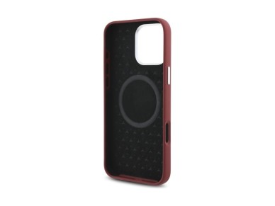Mercedes Silicone White Stripe MagSafe Case for iPhone 16 Pro Max - Red Mercedes Silicone White Stripe MagSafe Case for iPhone 16 Pro Max - Red