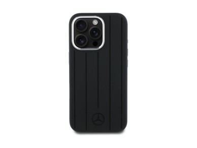 Mercedes Silicone Vertical Tonal Stripes MagSafe Case for iPhone 16 Pro Max - Black Mercedes Silicone Vertical Tonal Stripes MagSafe Case for iPhone 16 Pro Max - Black