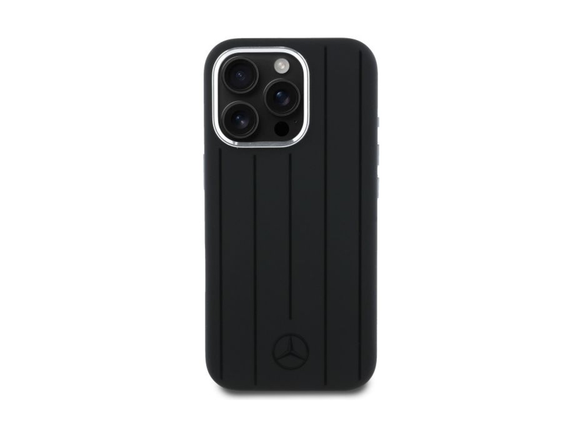 Mercedes Silicone Vertical Tonal Stripes MagSafe Case for iPhone 16 Pro Max - Black