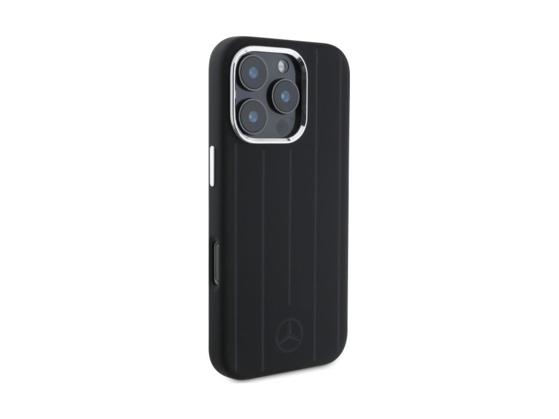 Mercedes Silicone Vertical Tonal Stripes MagSafe Case for iPhone 16 Pro Max - Black
