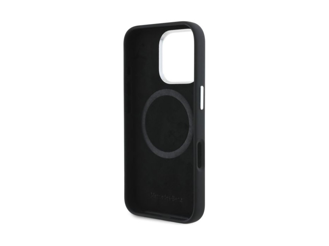 Mercedes Silicone Vertical Tonal Stripes MagSafe Case for iPhone 16 Pro Max - Black