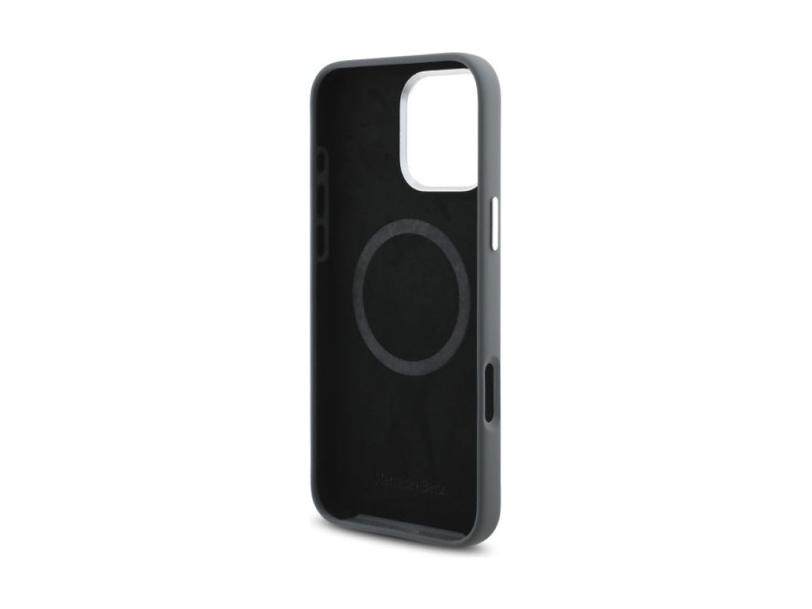 Mercedes Silicone Vertical Tonal Stripes MagSafe Case for iPhone 16 Pro Max - Gray
