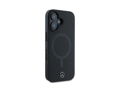 Mercedes Smooth Leather MagSafe Case for iPhone 16 Plus - Black Mercedes Smooth Leather MagSafe Case for iPhone 16 Plus - Black