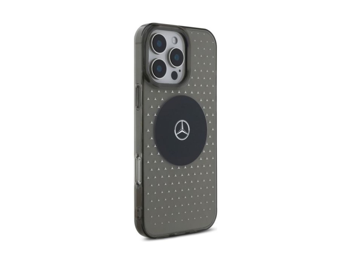 Funda Mercedes MB con estampado de estrellas para iPhone 16 Pro - Negra