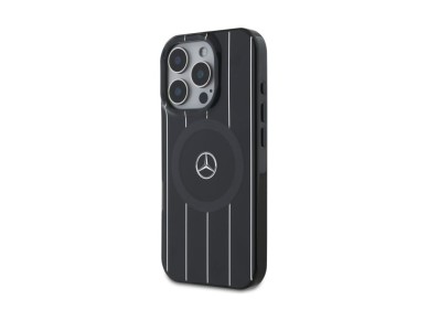 Funda Mercedes MB de doble capa con líneas cruzadas y MagSafe para iPhone 16 Pro - Negra Funda Mercedes MB de doble capa con líneas cruzadas y MagSafe para iPhone 16 Pro - Negra