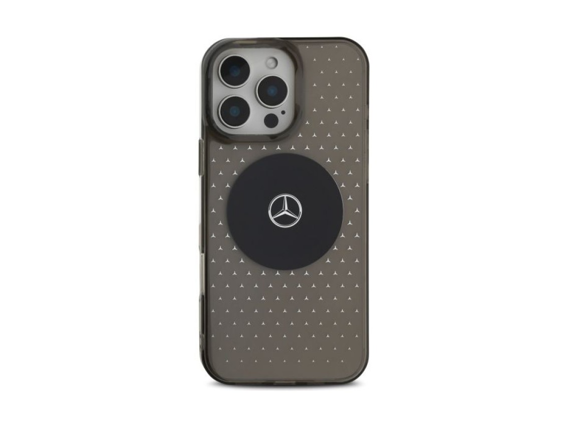 Funda Mercedes MB con estampado de estrellas para iPhone 16 Pro - Negra