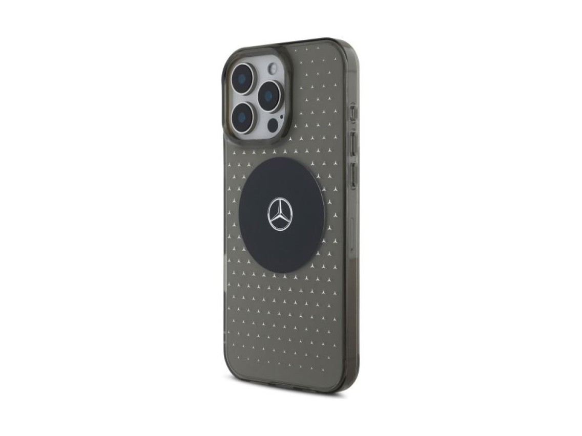 Funda Mercedes MB con estampado de estrellas para iPhone 16 Pro - Negra