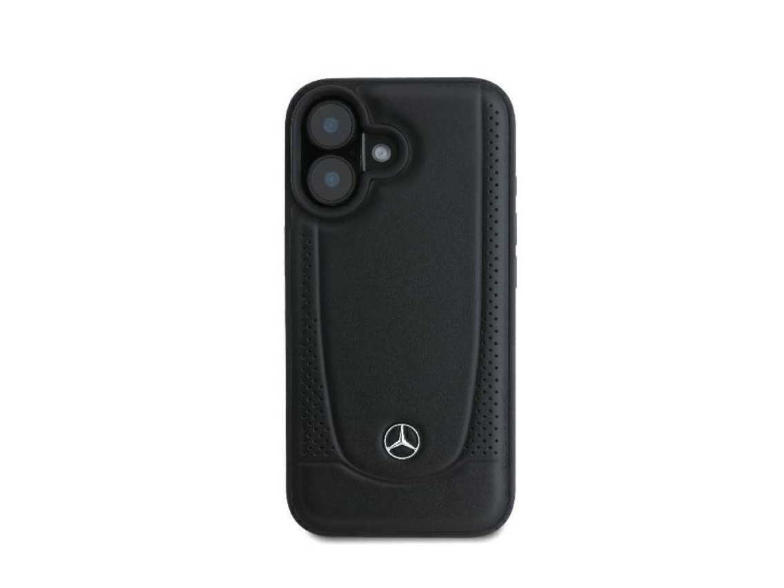 Mercedes Leather Urban Case for iPhone 16 - Black