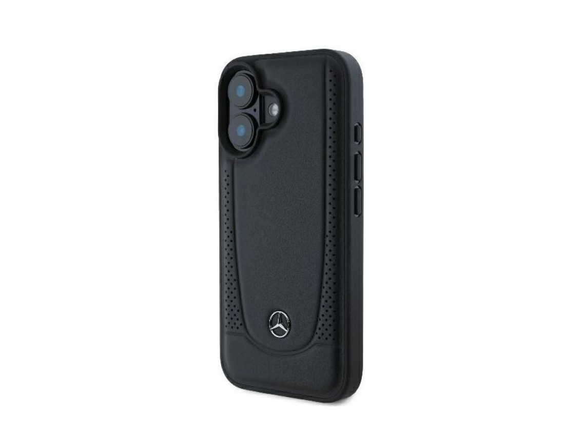 Mercedes Leather Urban Case for iPhone 16 - Black