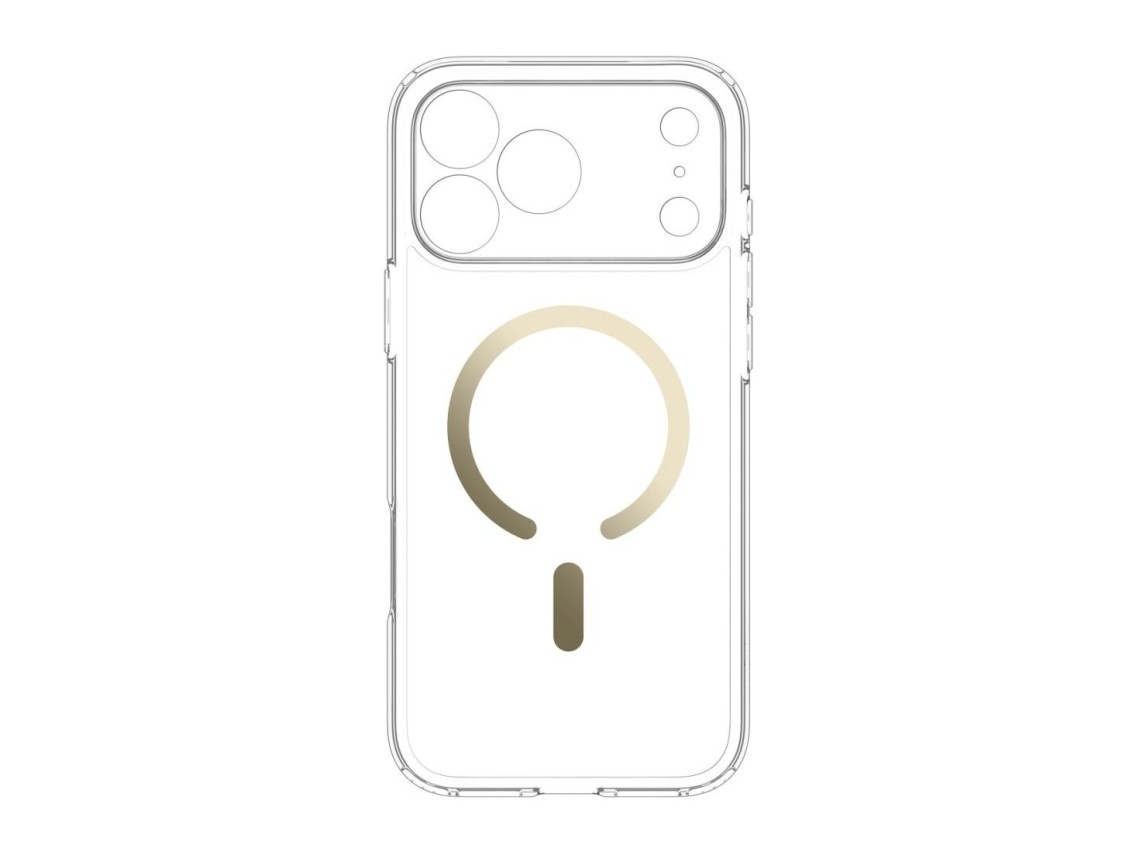 Capa Spigen Ultra Hybrid Mag MagSafe para iPhone 18 Pro/17 Pro - Dourado Transparente