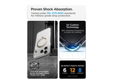 Spigen Ultra Hybrid Mag MagSafe Case for iPhone 18 Pro / 17 Pro - Transparent Gold