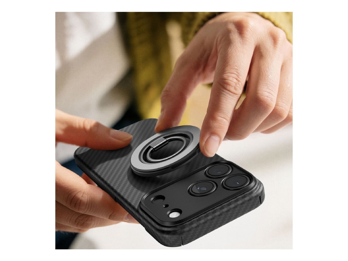 Funda AmazingThing Titan Max para iPhone 18 Pro de fibra de aramida con cubierta para la cámara, com