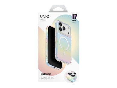 Capa de carregamento Uniq Iridescia Magclick para iPhone 17 Pro - Multicolor Capa de carregamento Uniq Iridescia Magclick para iPhone 17 Pro - Multicolor