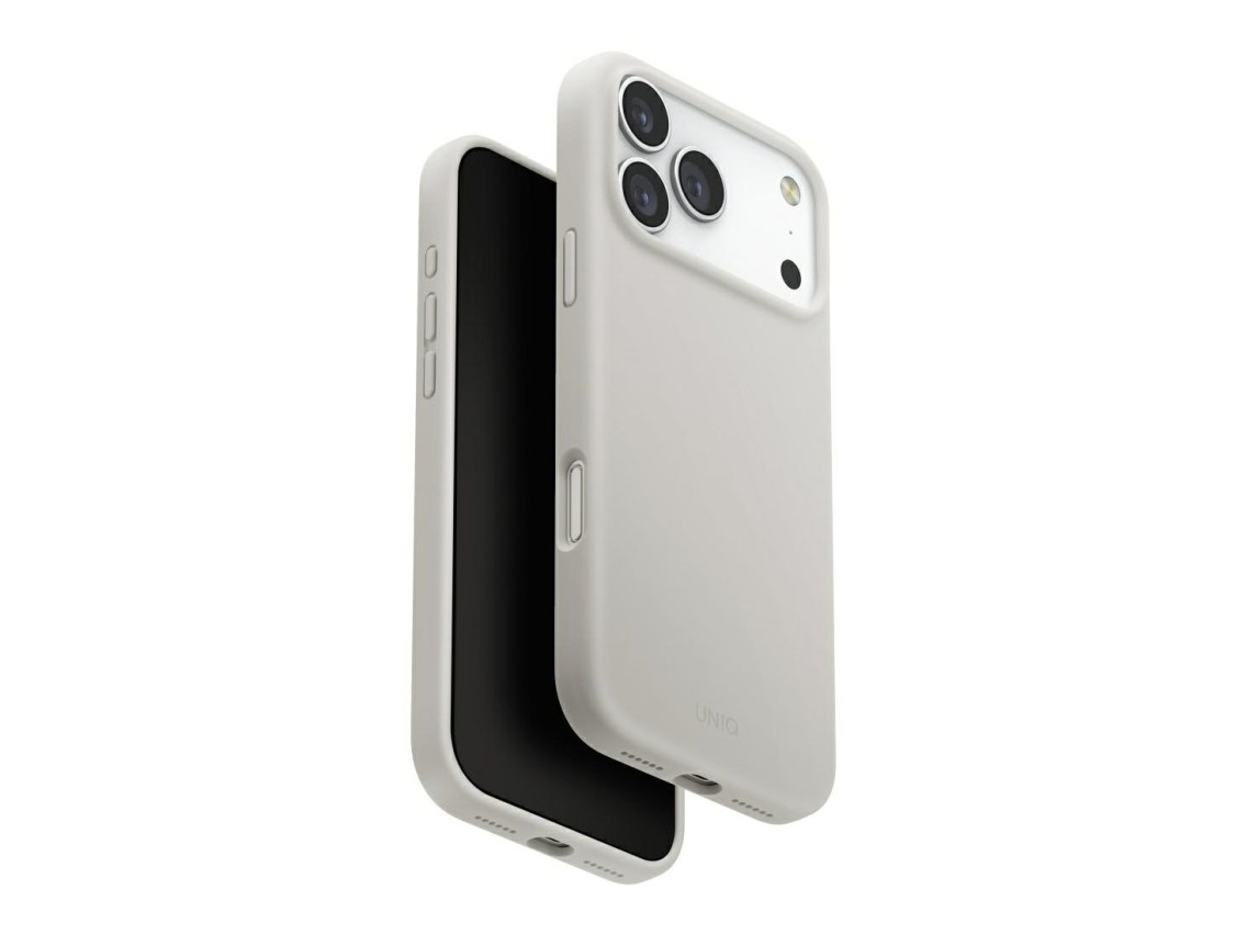 Funda con carga Magclick de Uniq Lino para iPhone 17 Pro Max - Gris