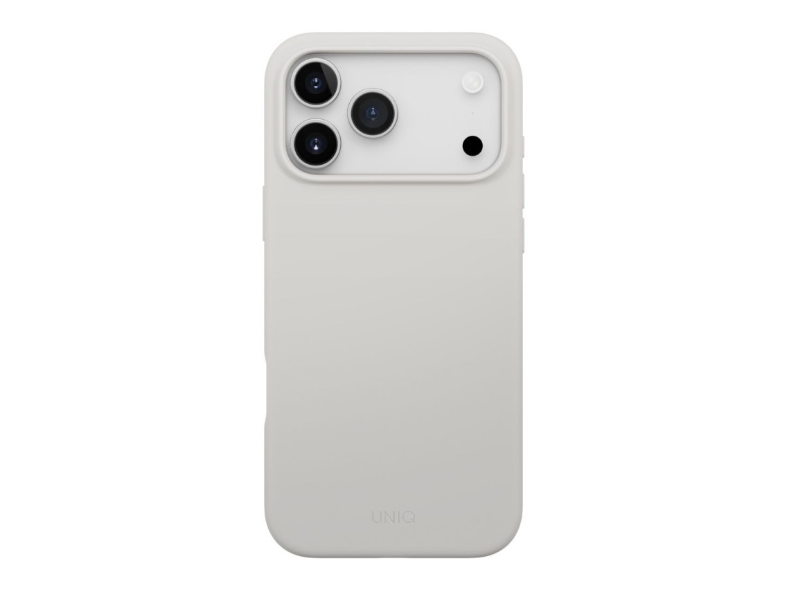 Funda con carga Magclick de Uniq Lino para iPhone 17 Pro Max - Gris