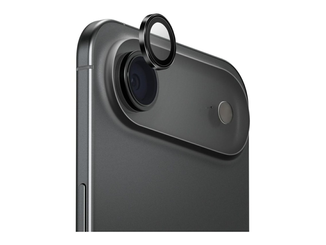 Protector de lente de cámara de aluminio Uniq Optix para iPhone Air con aplicador - Negro