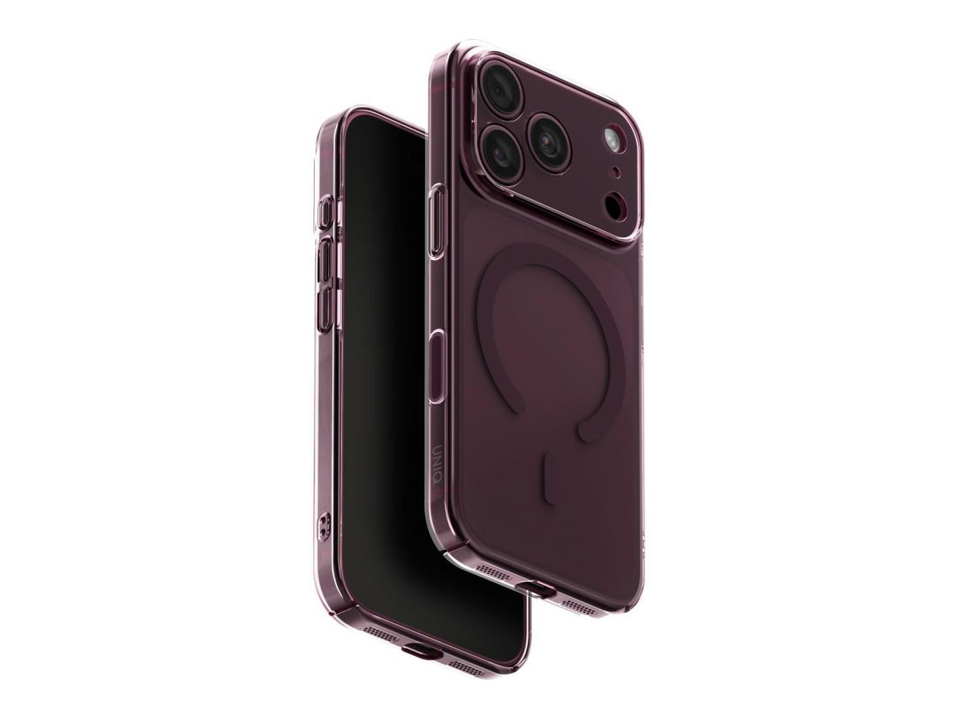 Capa de carregamento Uniq Airsuit Magclick para iPhone 18 Pro/17 Pro - bordeaux
