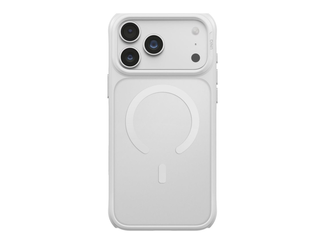 Capa de carregamento Uniq Veren Magclick para iPhone 18 Pro Max/17 Pro Max - Branca