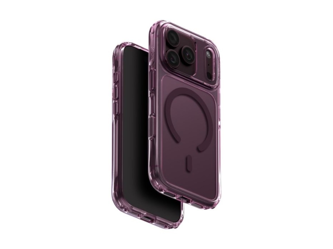 Uniq LifePro Xtreme Magclick Charging Case for iPhone 18 Pro / 17 Pro - Transparent Burgundy