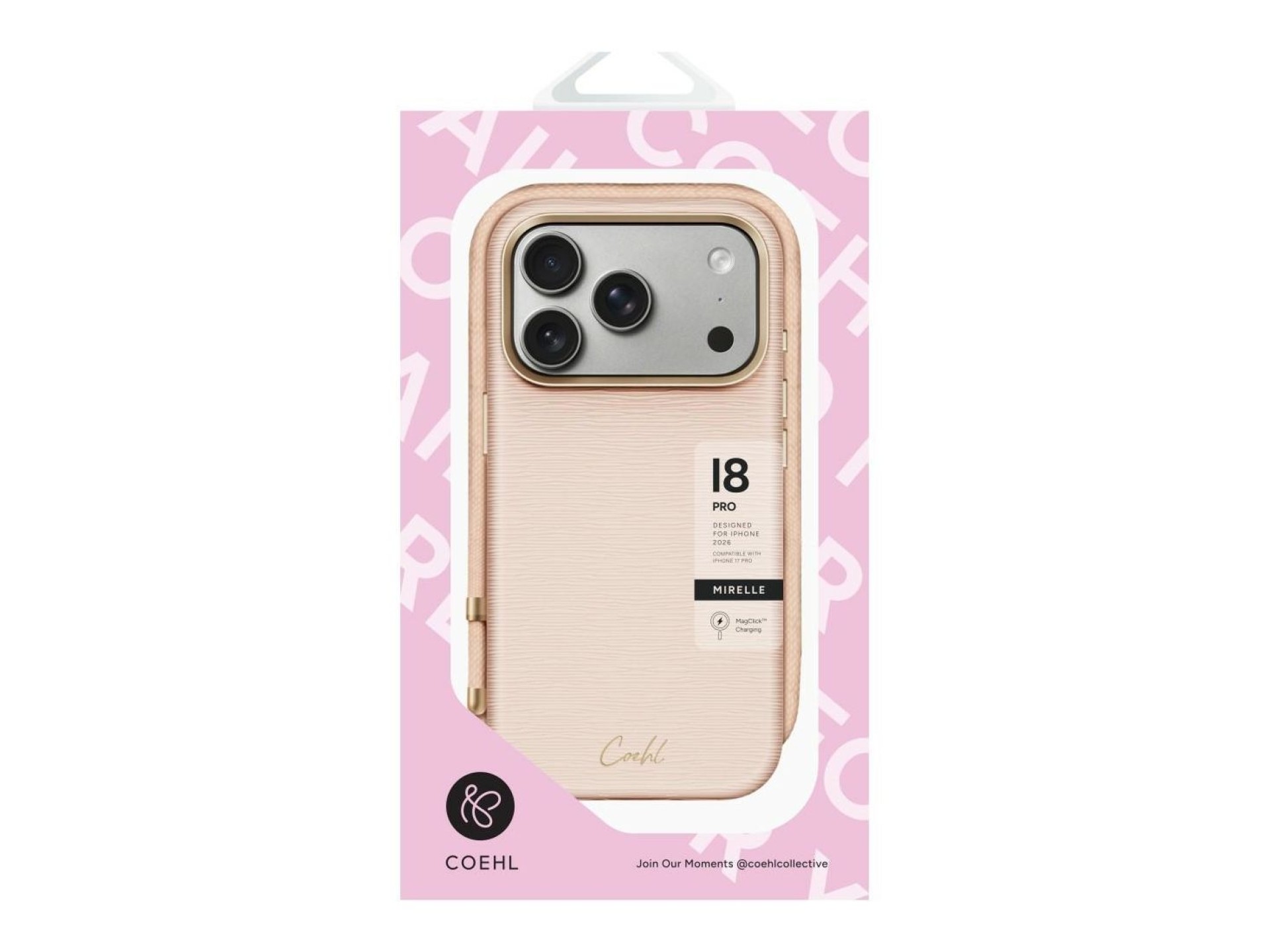 Uniq Coehl Mirelle Magnetic Charging Case for iPhone 18 Pro / 17 Pro - Pink
