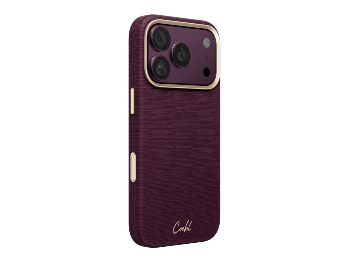 Funda de carga magnética Uniq Coehl Mirelle para iPhone 18 Pro / 17 Pro - Granate