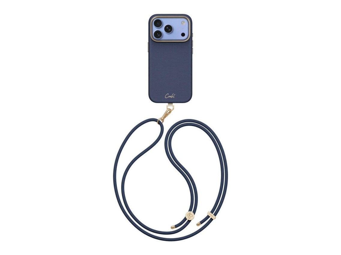Capa de carregamento magnético Uniq Coehl Mirelle para iPhone 18 Pro/17 Pro - azul