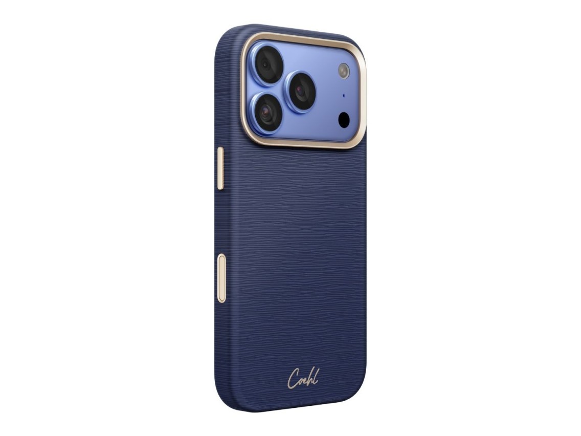Capa de carregamento magnético Uniq Coehl Mirelle para iPhone 18 Pro/17 Pro - azul