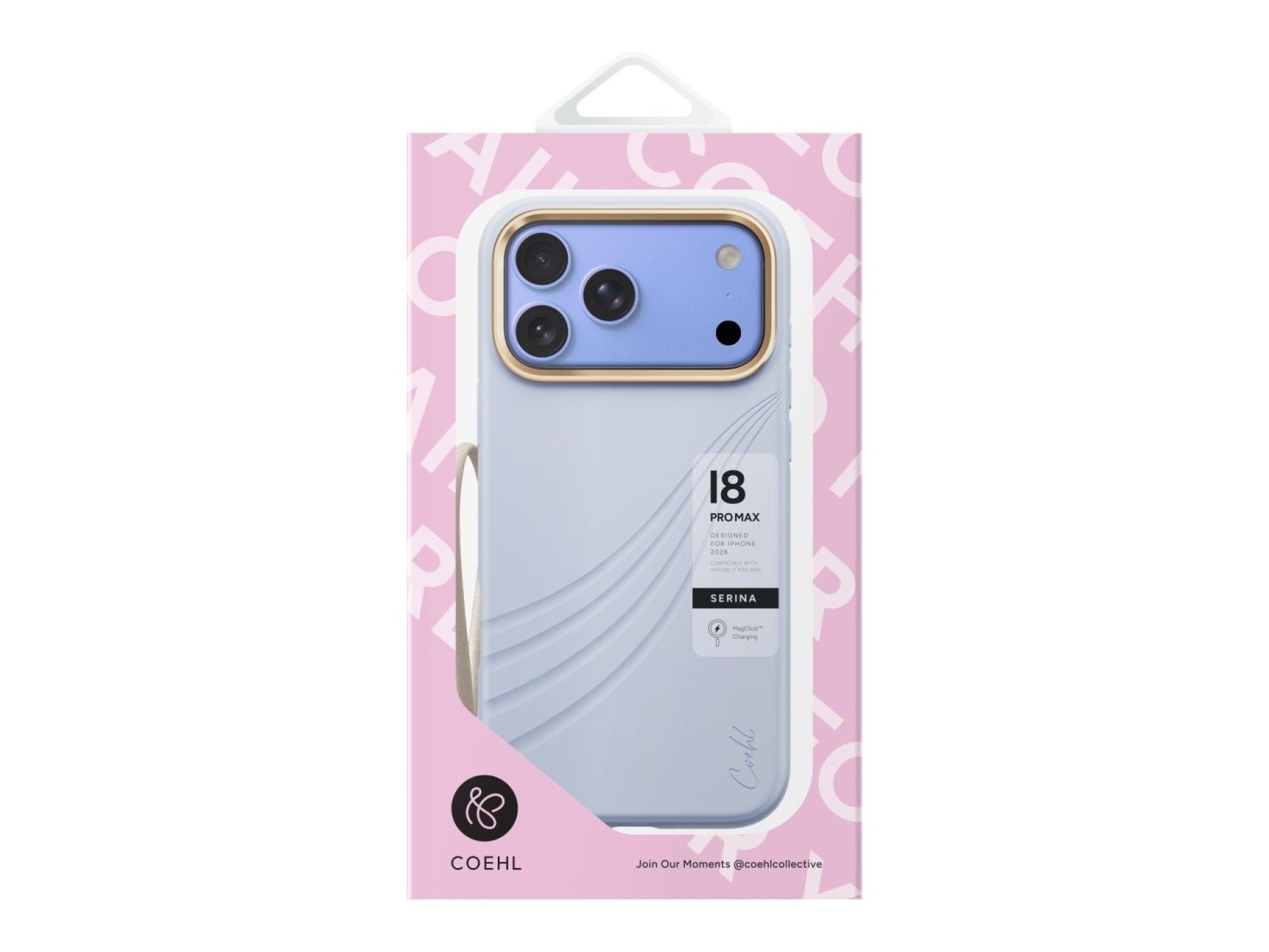 Capa magnética com carregamento Uniq Coehl Serina para iPhone 18 Pro Max/17 Pro Max - Azul