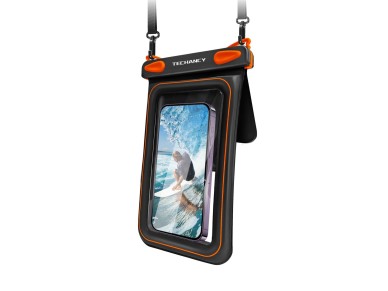 Funda impermeable para teléfono móvil Techancy TU7455, doble bolsillo, 8,5 pulgadas, IPX8, hasta 10 Funda impermeable para teléfono móvil Techancy TU7455, doble bolsillo, 8,5 pulgadas, IPX8, hasta 10