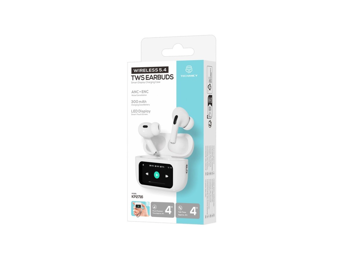 Auriculares Bluetooth Techancy KP2716 TWS, Bluetooth 5.4, HiFi, cancelación activa y electrónica de