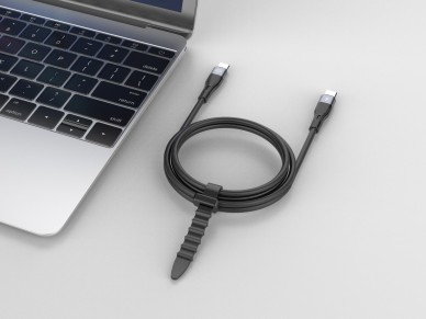 Techancy TB1794 USB-C to USB-C Cable, 60W PD, Fast Charging, Data Transfer, 2m, Aluminum, TPE, Black