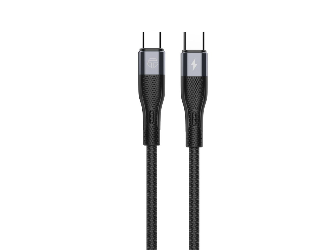 Cabo USB-C para USB-C Techancy TB1794, 60W PD, Carregamento Rapido, Transferencia de Dados, 2m, Alum